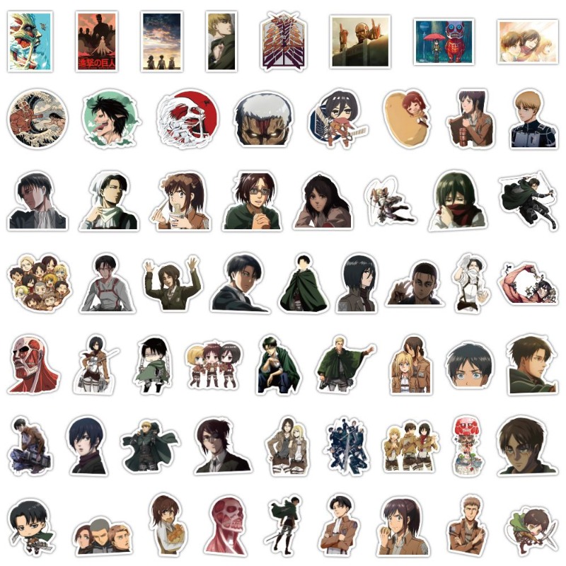Laptop Accessories Case - 60Pcs 진격의 거인 애니메이션 스티커 귀여운