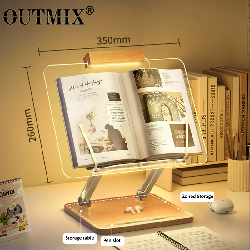 Laptop Accessories For Office - 가벼운 투명 아크릴이 포함된 나무 독서대