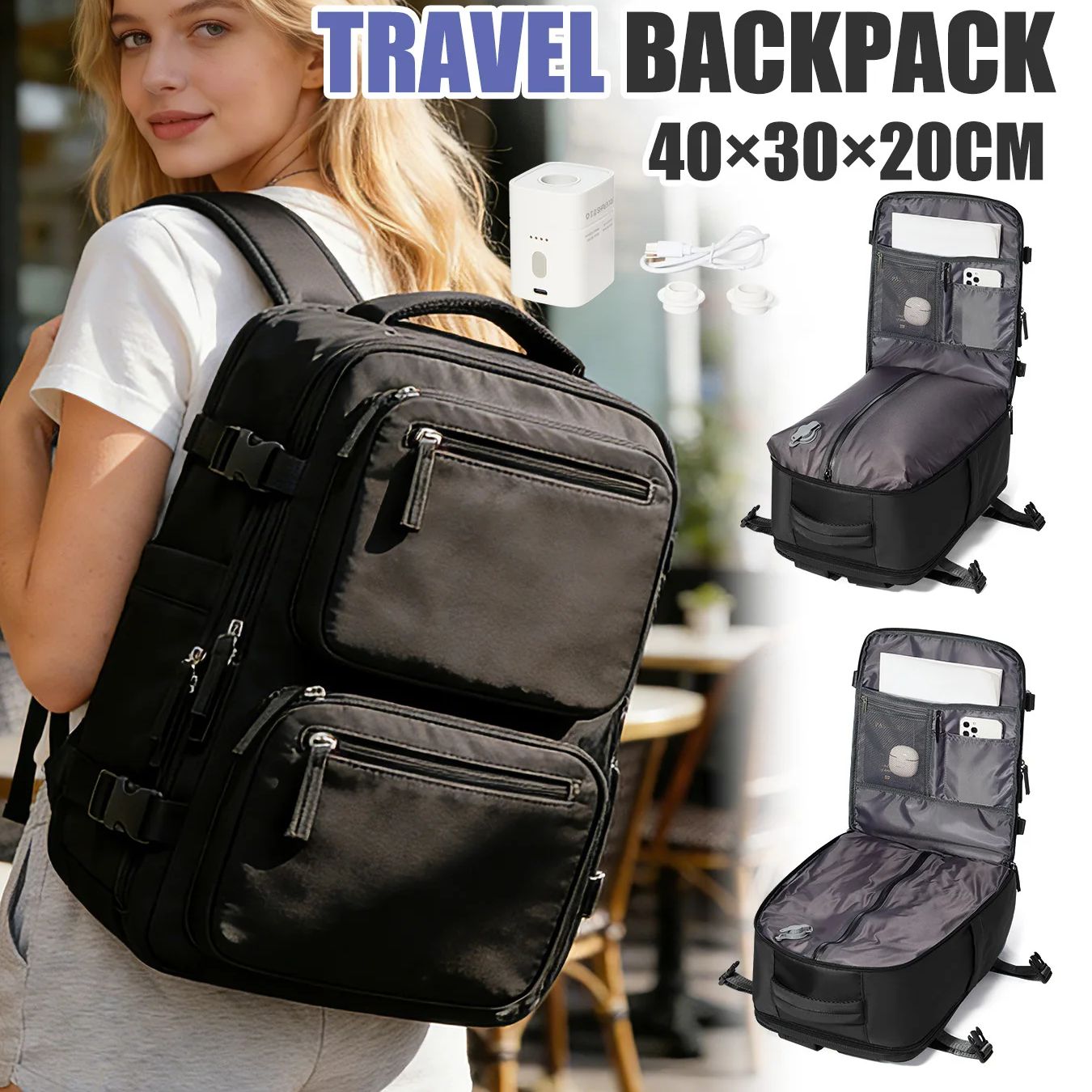 Laptop Accessories Women - 여성용 백팩 펌프가 있는 진공 백팩