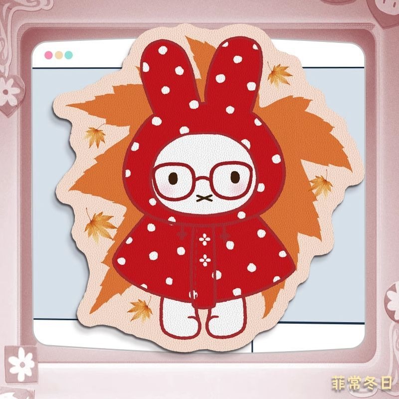 애니메이션 미피 가죽 마우스 패드, 손목 받침대 포함, - Laptop Accessories Design 리뷰 및 가격