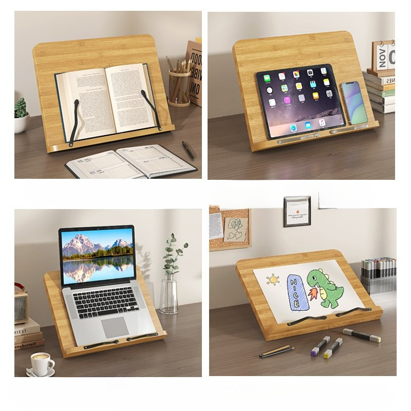 나무 독서대, 다기능 노트북 거치대, 8단계 높이 조절 - Laptop Accessories For Office 리뷰 및 가격