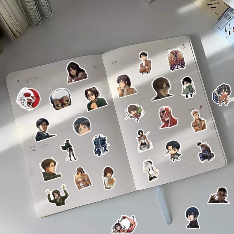 60Pcs 진격의 거인 애니메이션 스티커 귀여운 미적  - Laptop Accessories Case 리뷰 및 가격