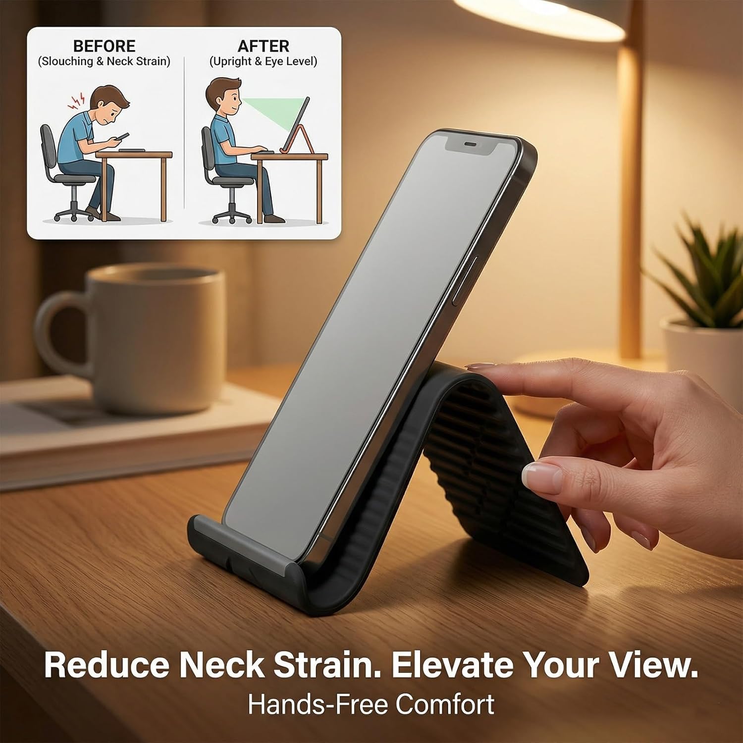 유연하고 접이식인 실리콘 폰 홀더, 휴대용 조절식 다각 - Laptop Accessories For Office 리뷰 및 가격