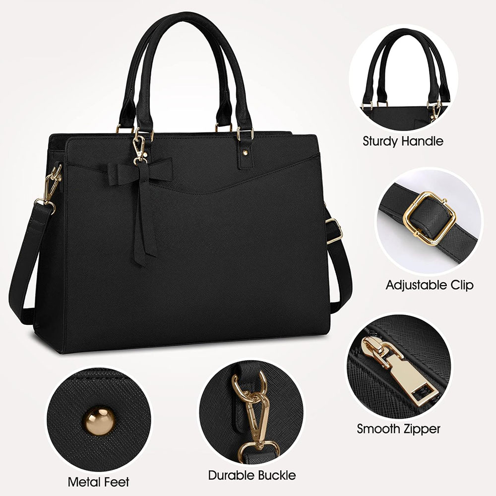 여성용 노트북 가방 15.6인치 PU 가죽 노트북 토트 - Laptop Accessories Women 리뷰 및 가격