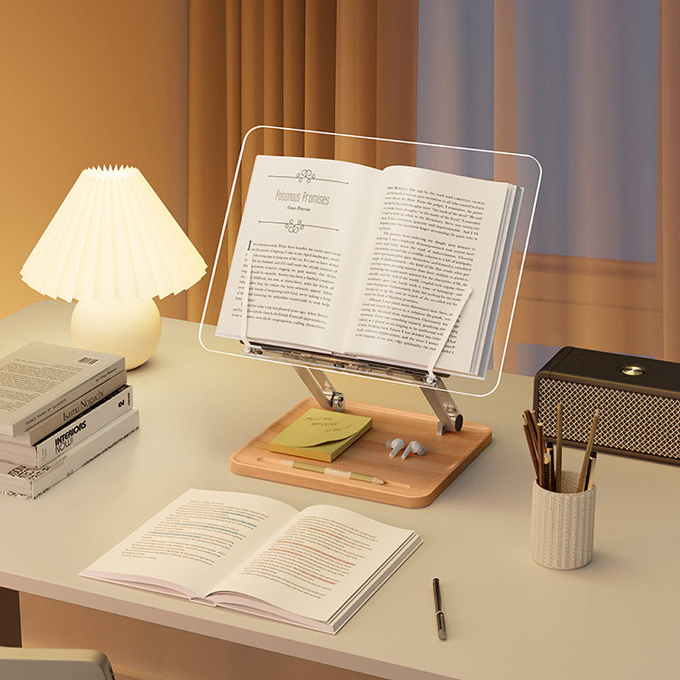 가벼운 투명 아크릴이 포함된 나무 독서대 다기능 리프팅 - Laptop Accessories For Office 리뷰 및 가격