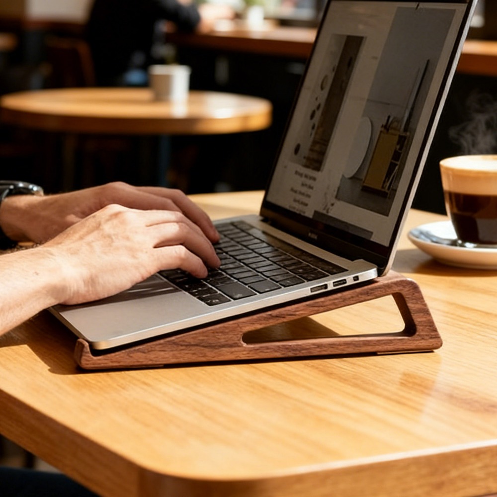 휴대용 접이식 나무 노트북 스탠드-인체공학적 각도 조절 - Laptop Accessories Design 리뷰 및 가격